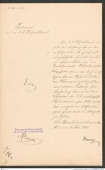 k.k. naturhistorisches Hofmuseum, Intendanzakten 1885-1896 (Hauer), Aktenzahl Z.211.a/1888, Seite 1